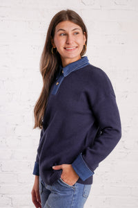 Heritage Denim Collar Knit