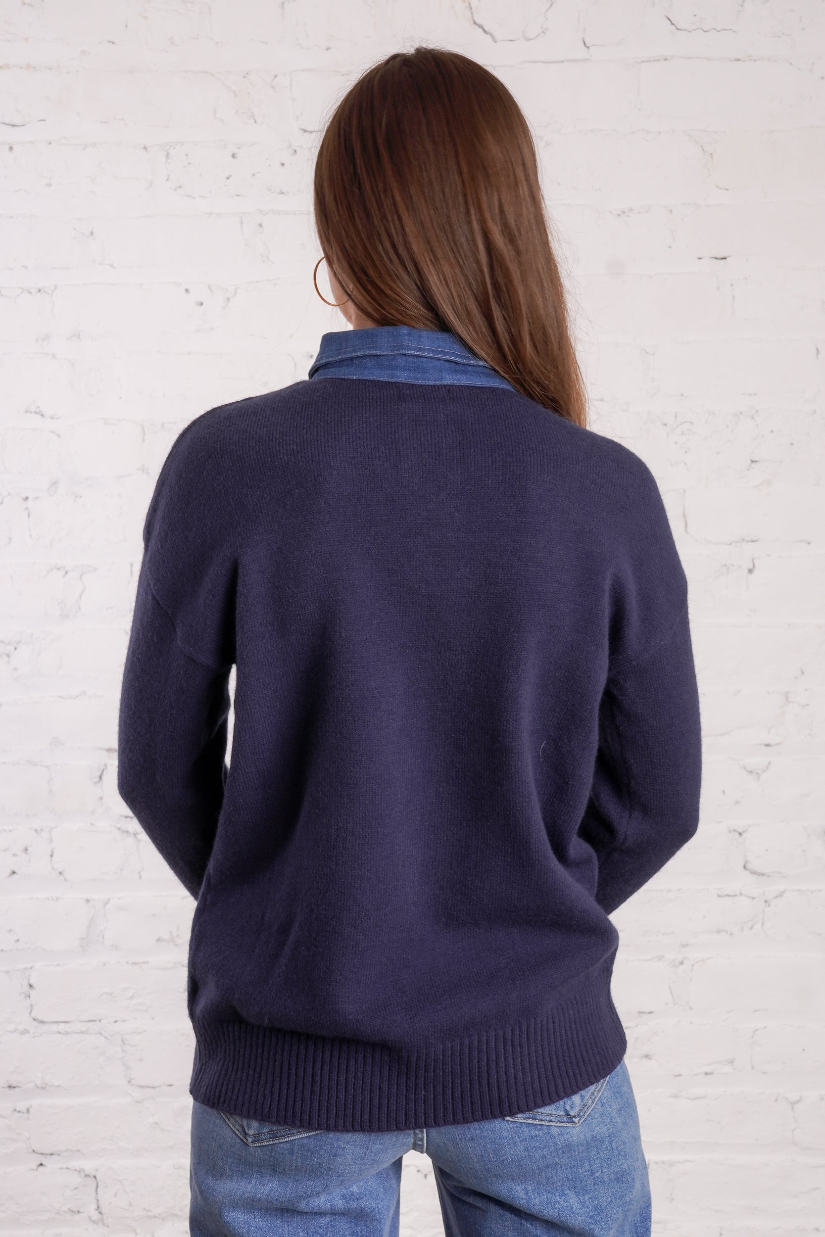 Heritage Denim Collar Knit