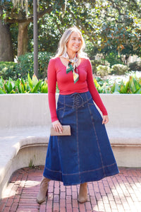 Cranberry Long Sleeve Top