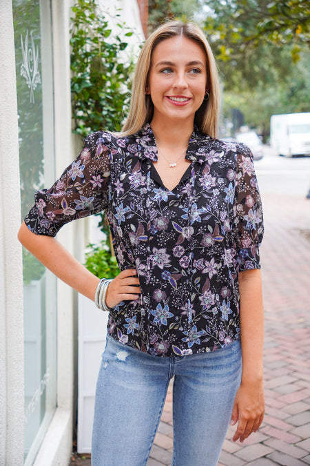 Wisteria Floral Top