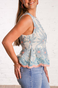 Sweet Floral Peplum Top