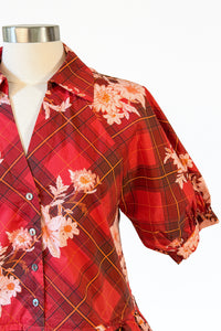 Beverly Floral Plaid Top
