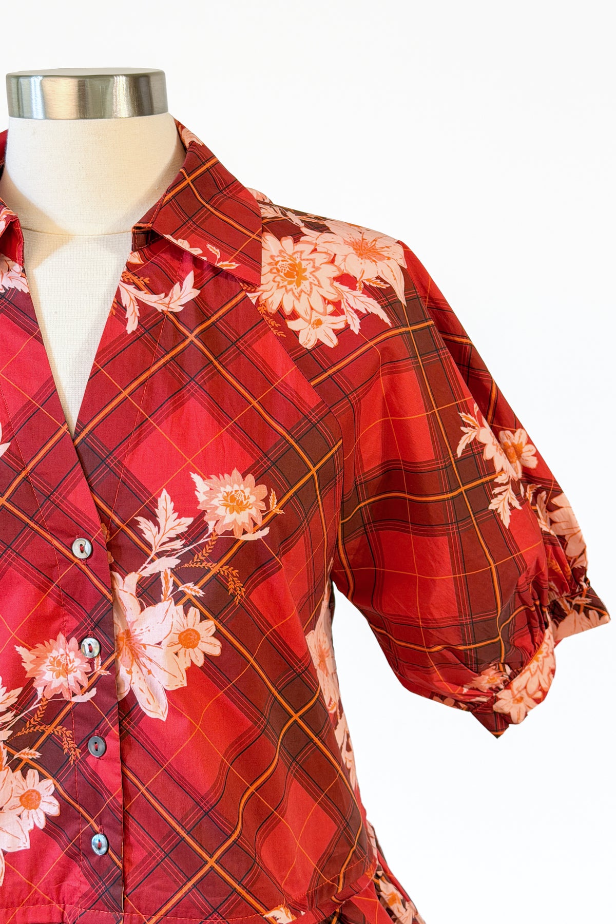 Beverly Floral Plaid Top