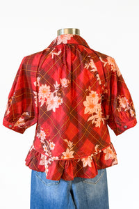 Beverly Floral Plaid Top