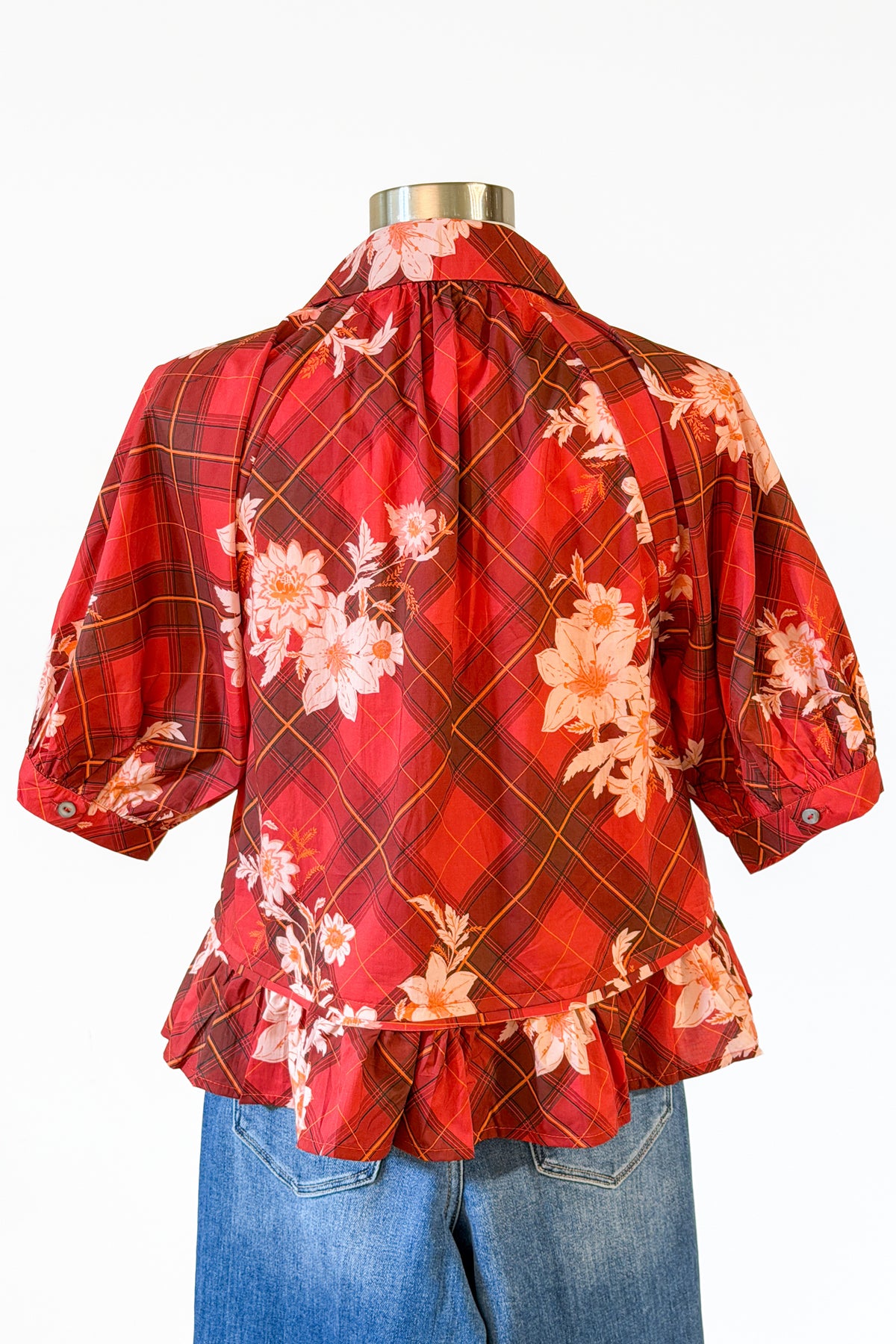 Beverly Floral Plaid Top