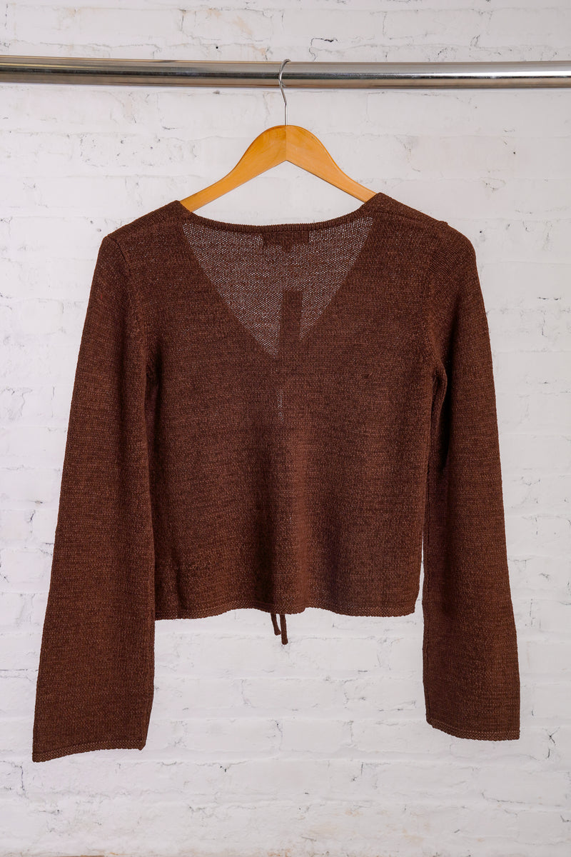Espresso Tie Cardigan