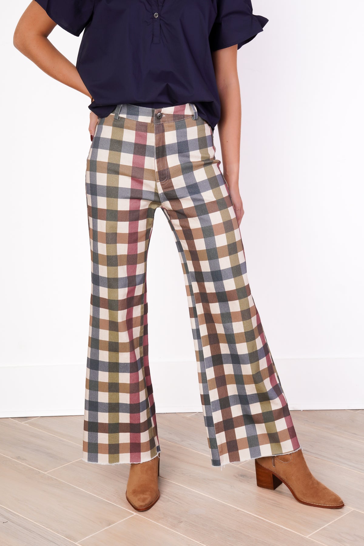 Mulberry Gingham Jeans