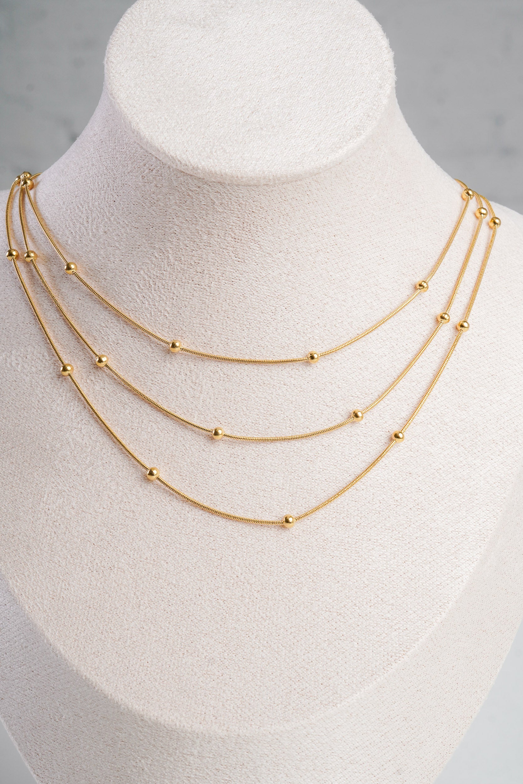 Numbering ♥ Triple Layered Chain Necklace /追跡付 Double The Drama Layered Chain Necklace | Windsor