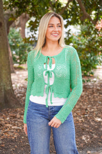 Verde Tie-Front Cardi