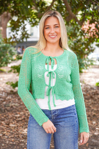 Verde Tie-Front Cardi