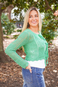 Verde Tie-Front Cardi