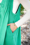 Denim Green Romper