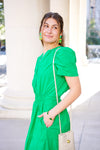 Poplin Green Midi Dress 