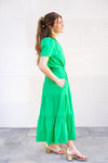 Poplin Green Midi Dress 