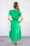 Poplin Green Midi Dress 