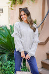 grey fringe sweater 