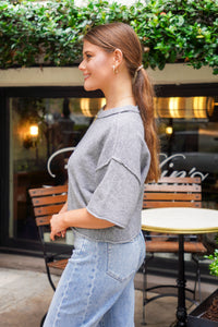 Heather Grey Knit Top