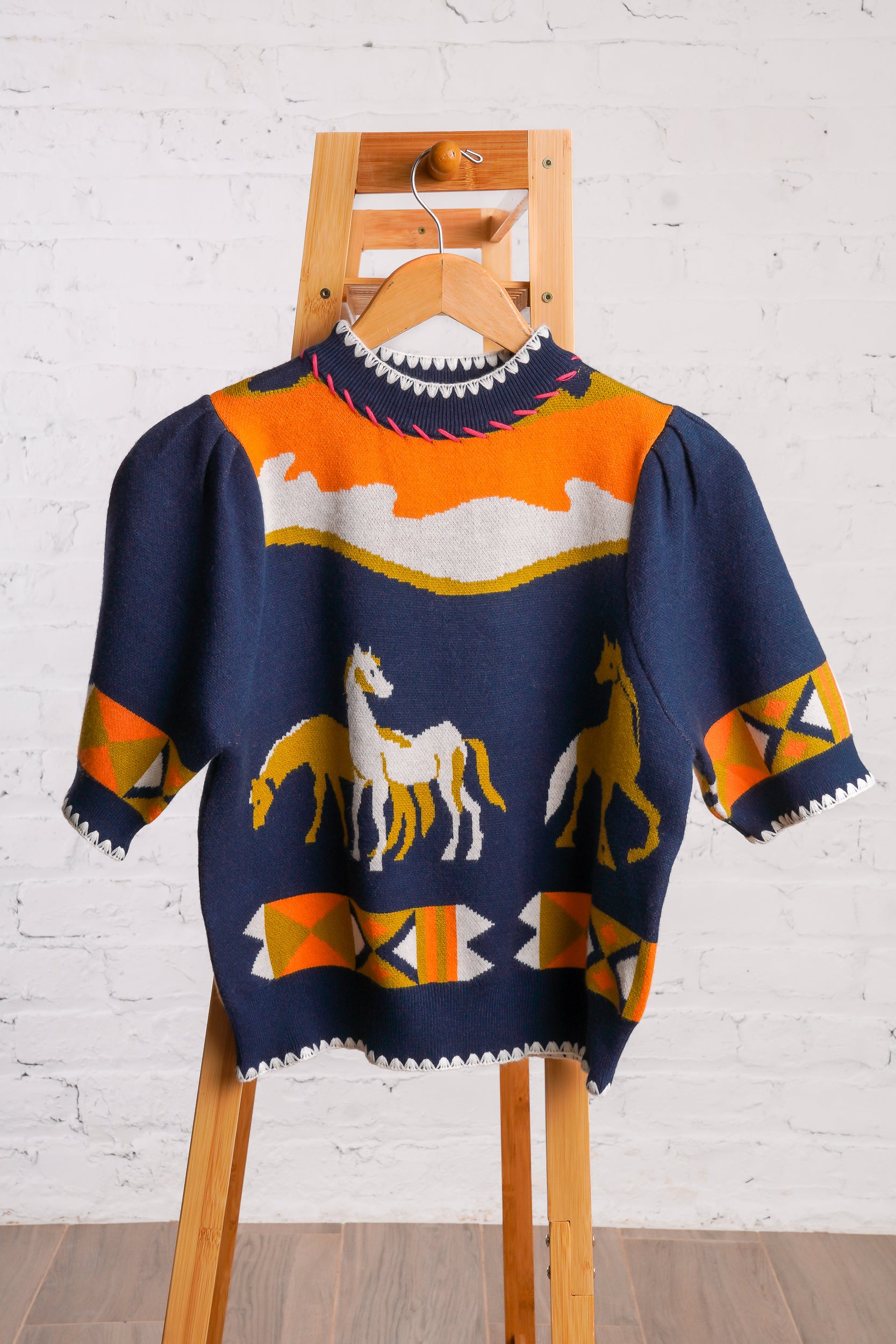 western horse knit sweater