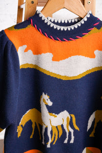western horse knit sweater