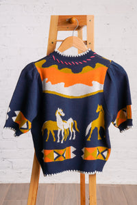 western horse knit sweater