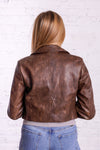 Faux Leather Crop Jacket