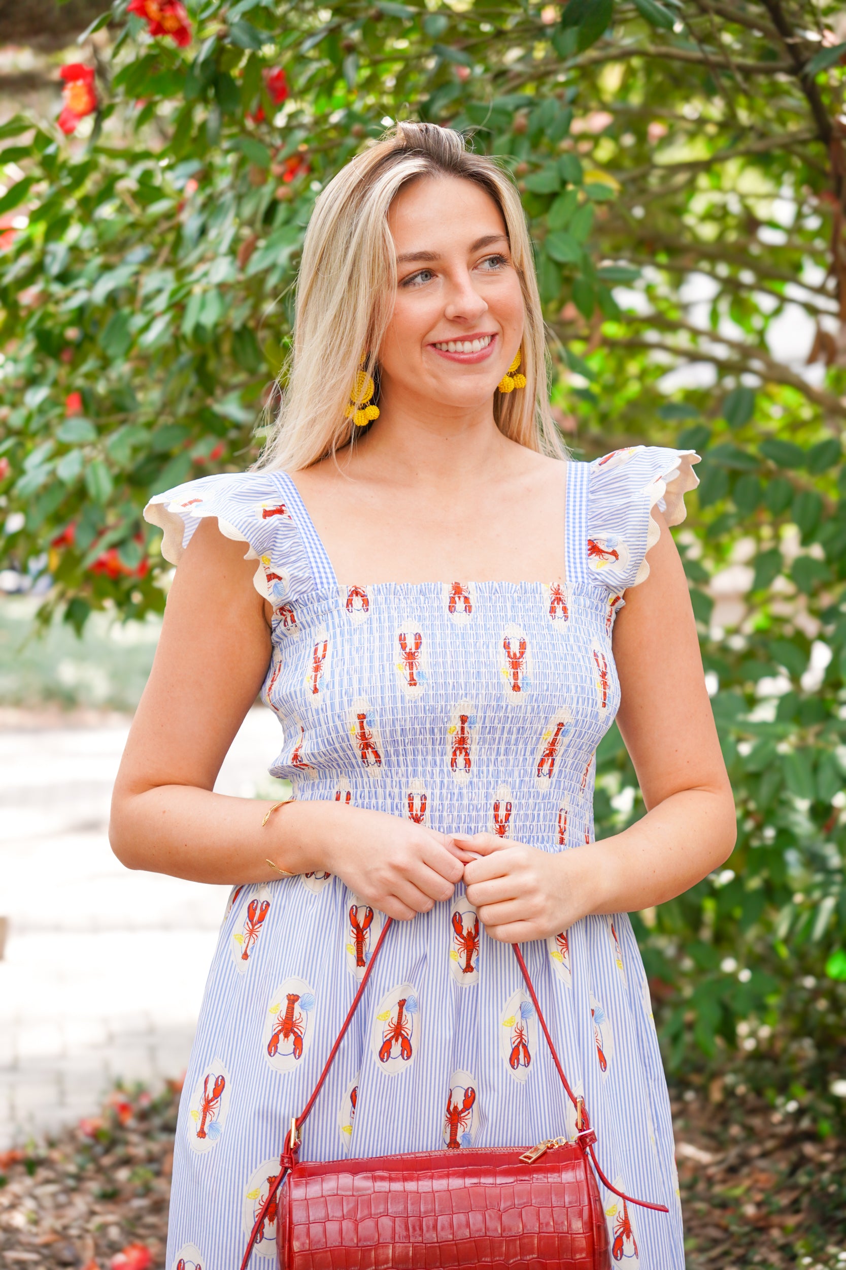 knee length dresses for ladies Lobster Lane Dress – Red Clover