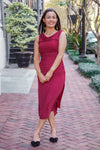 Cranberry Crush Midi Dress