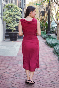 Cranberry Crush Midi Dress