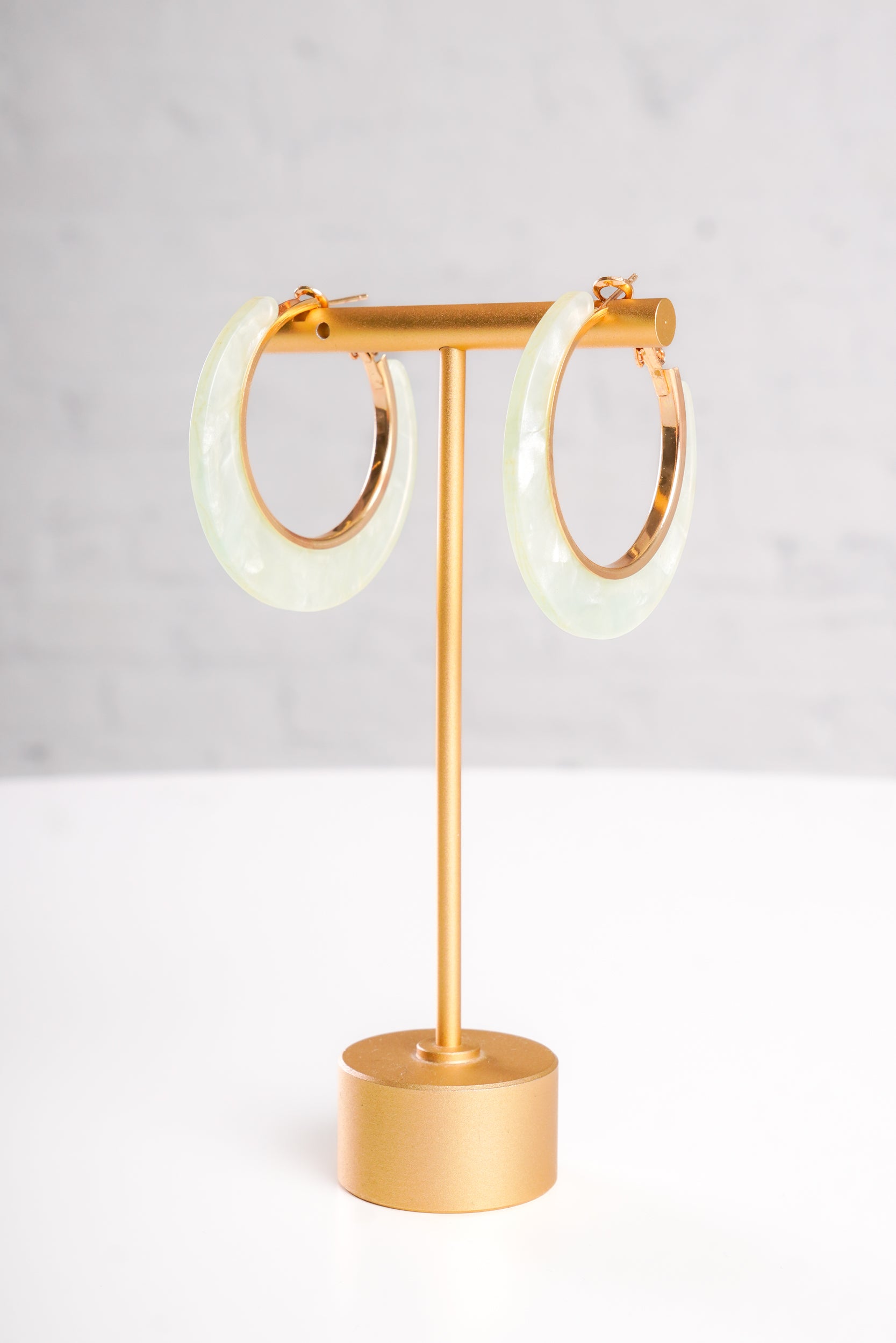 Sage Acrylic Hoop Earrings