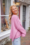 pink soft pullover sweater 