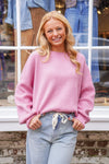 pink soft pullover sweater 