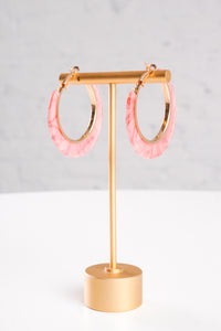 Coral Acrylic Hoop Earrings