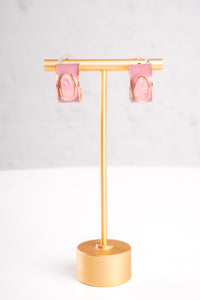 Pink Hoop Earrings