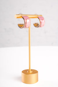 Pink Hoop Earrings