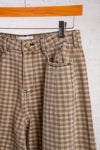 checkered barrel denim