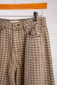 checkered barrel denim