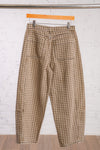 checkered barrel denim