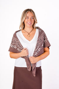 Mocha Bandana Scarf