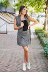 plaid vest and matching skirt 