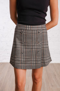 plaid vest and matching skirt 