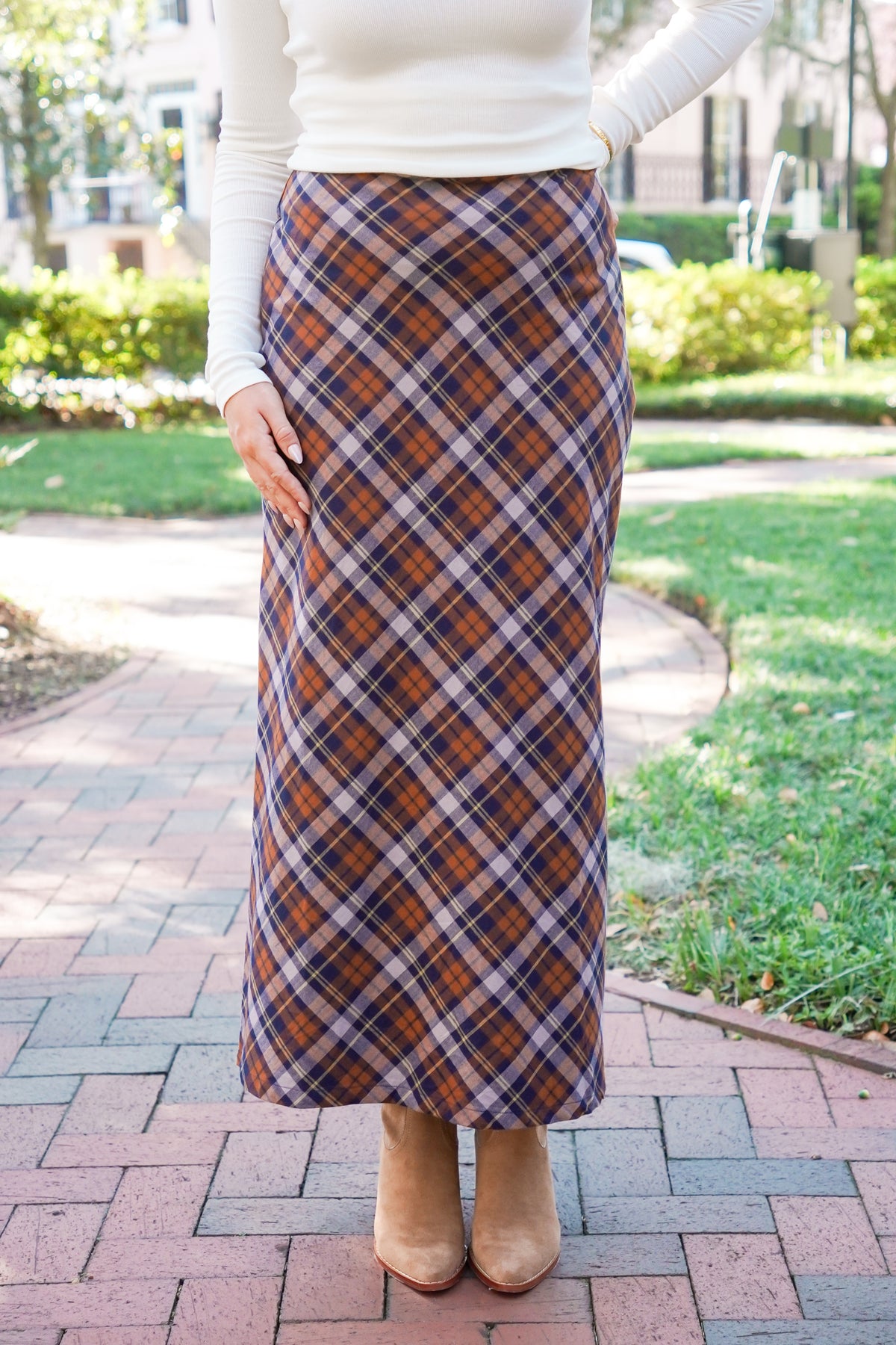 Lorelai Plaid Maxi Skirt