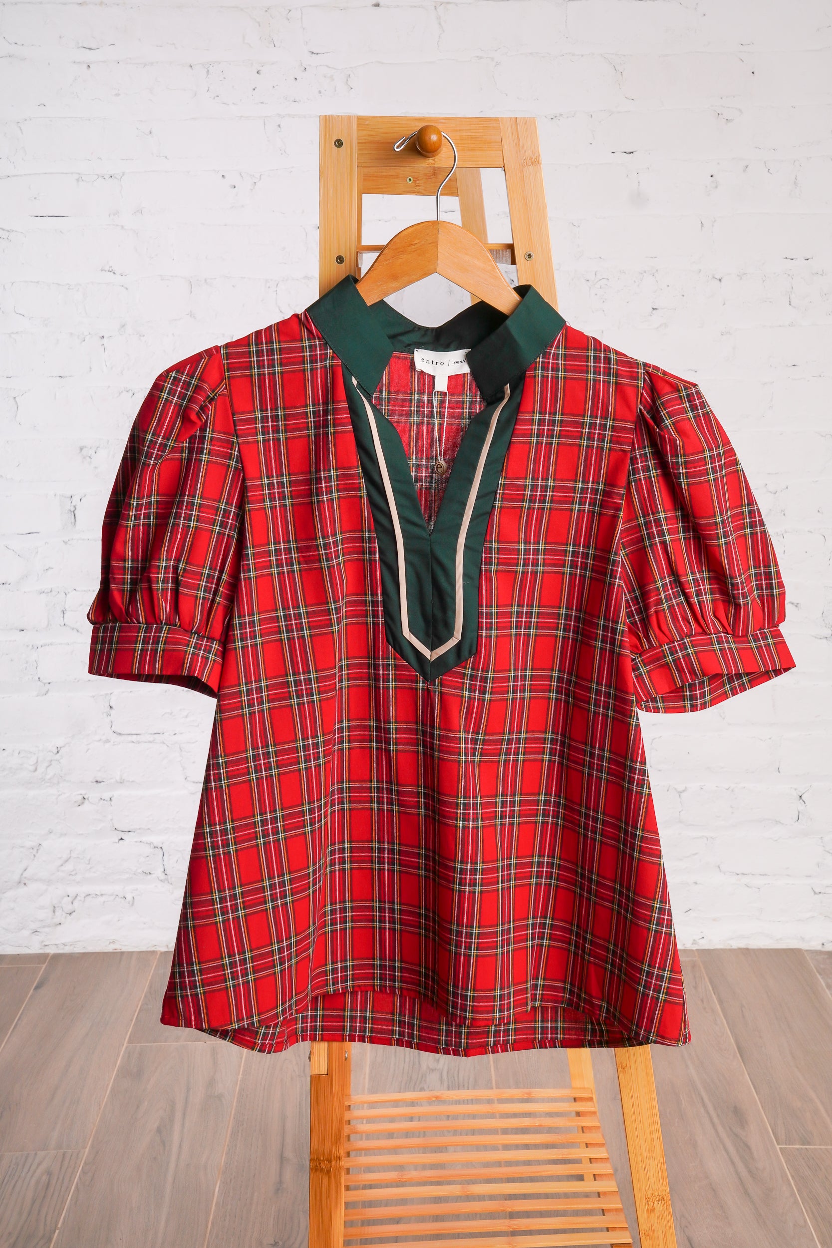 Peppermint Plaid Top