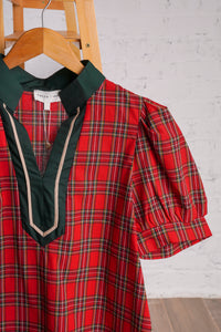 Peppermint Plaid Top