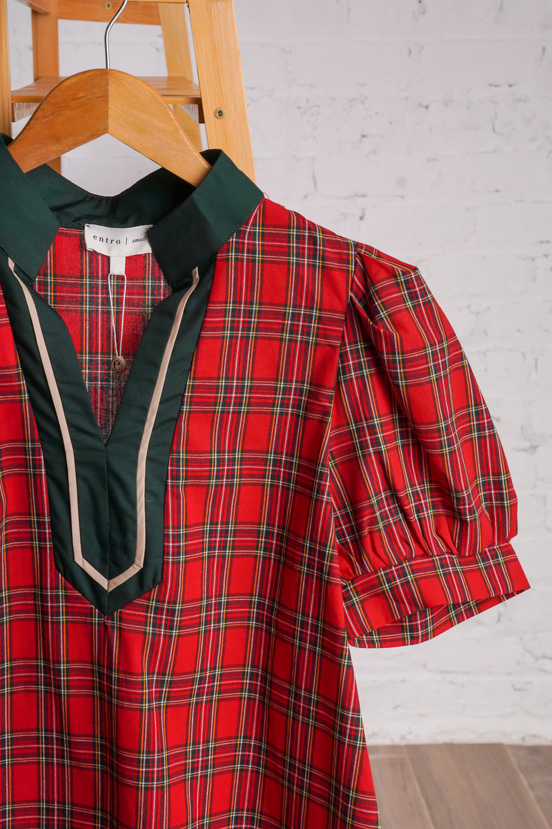 Peppermint Plaid Top