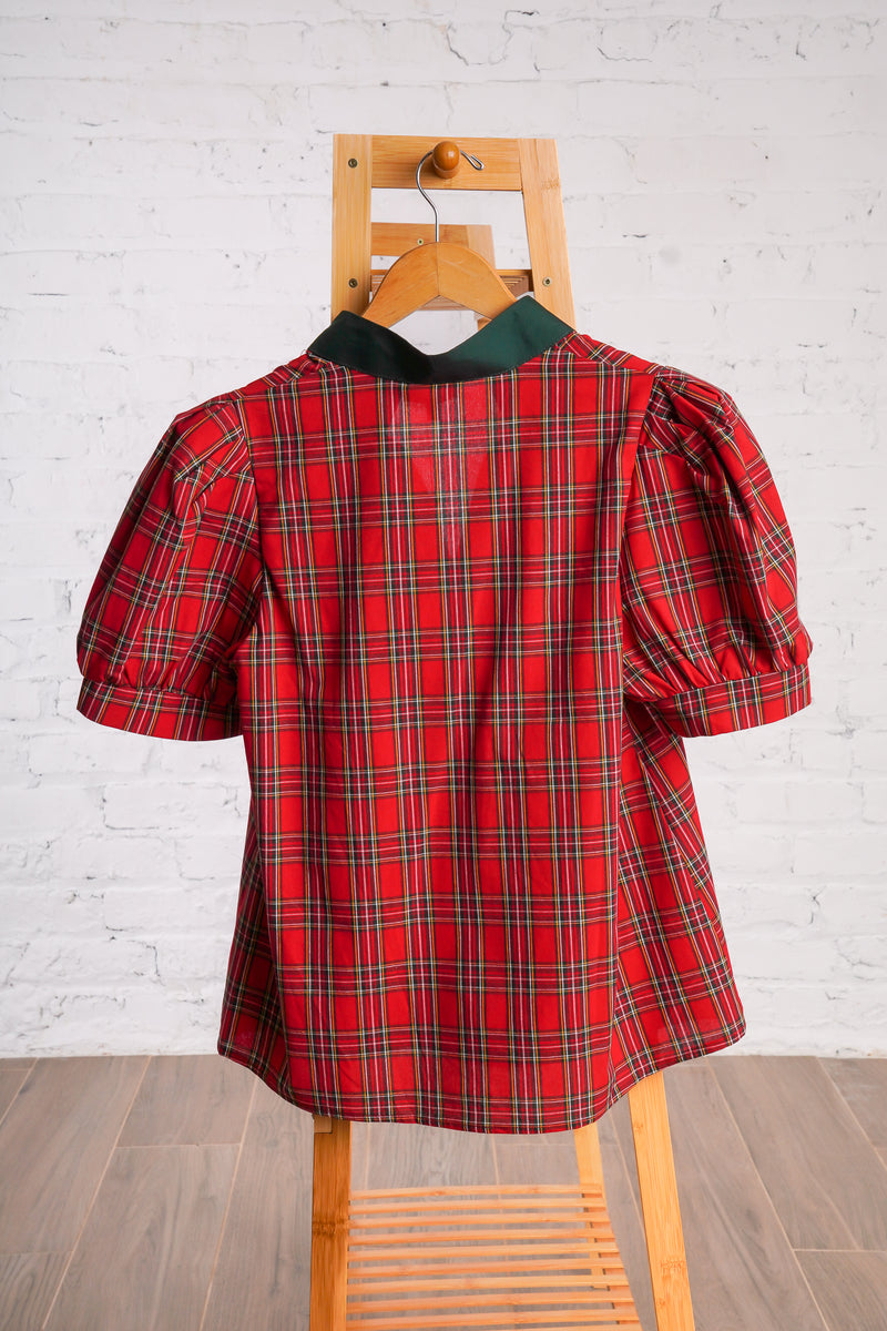 Peppermint Plaid Top