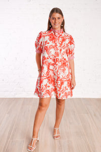 Ruby Blossom Floral Dress