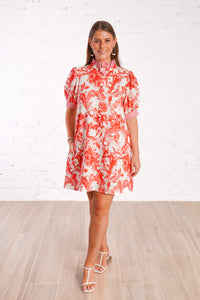 Ruby Blossom Floral Dress