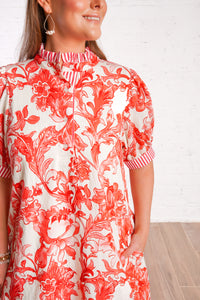 Ruby Blossom Floral Dress
