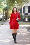Red Corduroy Dress