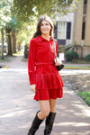 Red Corduroy Dress